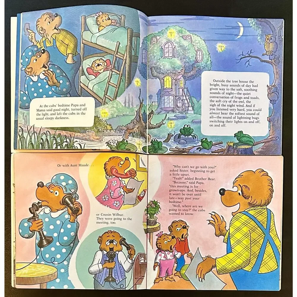 Vintage 1981 & 1982- The Berenstain Bears Book Lot - In The Dark & Sitter